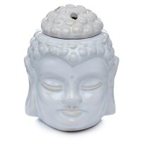 Thai Buddha Kopf Duftlampe Weiß